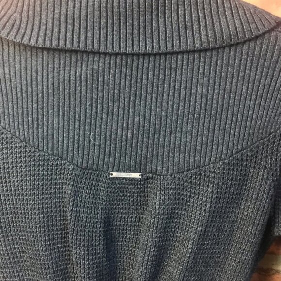 Lululemon Cashmere Bamboo Blend Belted Open Cardigan Waffle Knit Sweater Wrap 4 - Picture 7 of 13